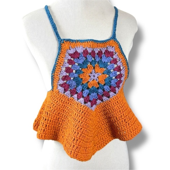 Free People Bella Crochet Crop Top Medium - Picture 7 of 16